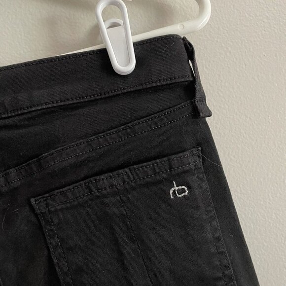 Rag & Bone Women SZ 26 Black Dark Wash Ankle Skinny Raw Hem Denim Jeans - Picture 8 of 13